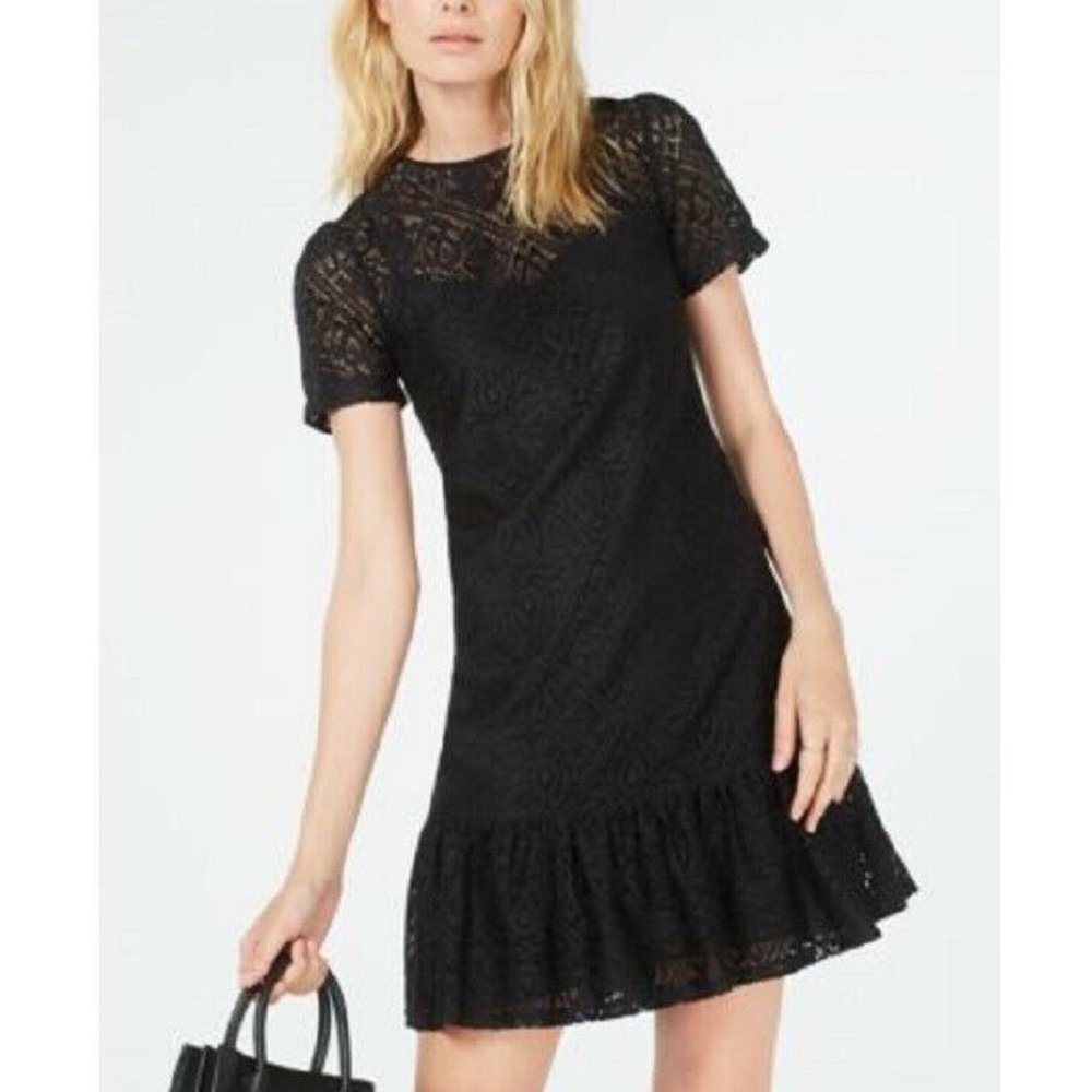 Michael Kors XXS Black Ruffle Mini Dress NWT CS42